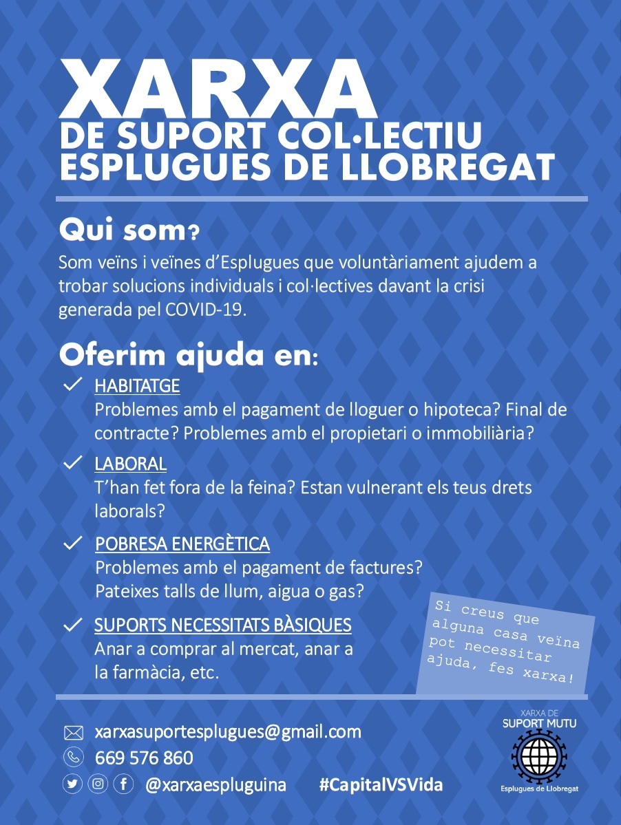 Imatge pels mitjans: XARXA de Suport Col·lectiu d'Esplugues de Llobregat